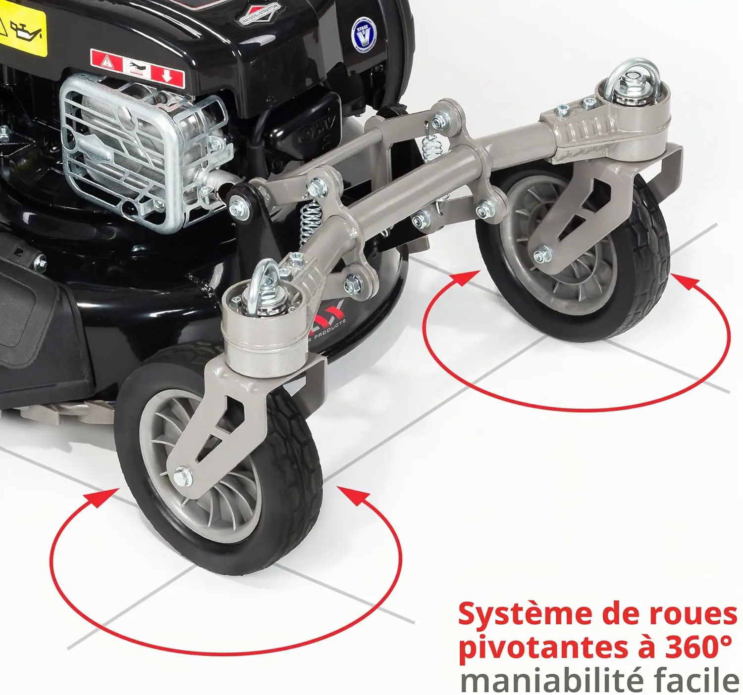 Tondeuse autoportée en acier noir vue 4