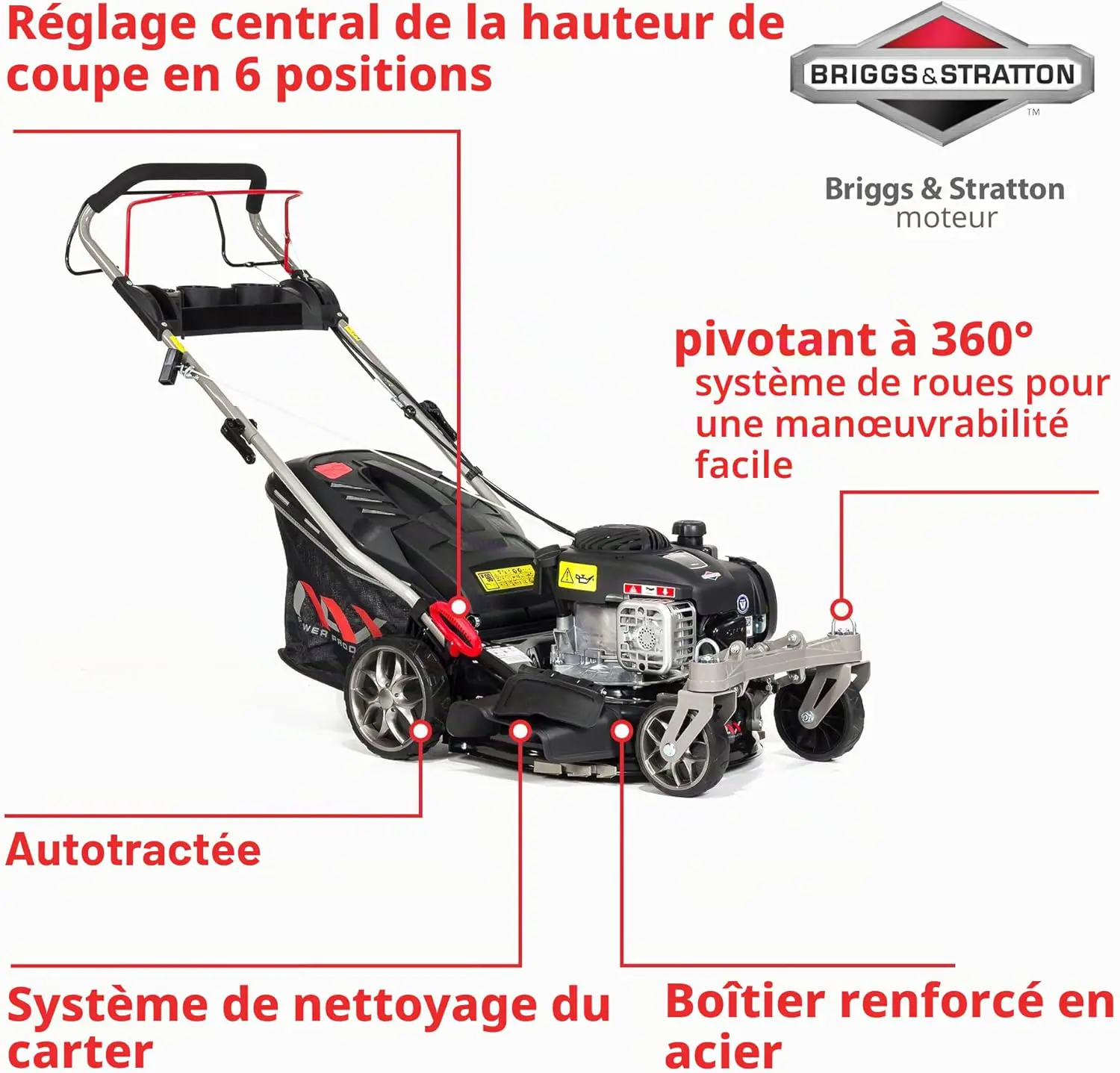 Tondeuse autoportée en acier noir vue 2