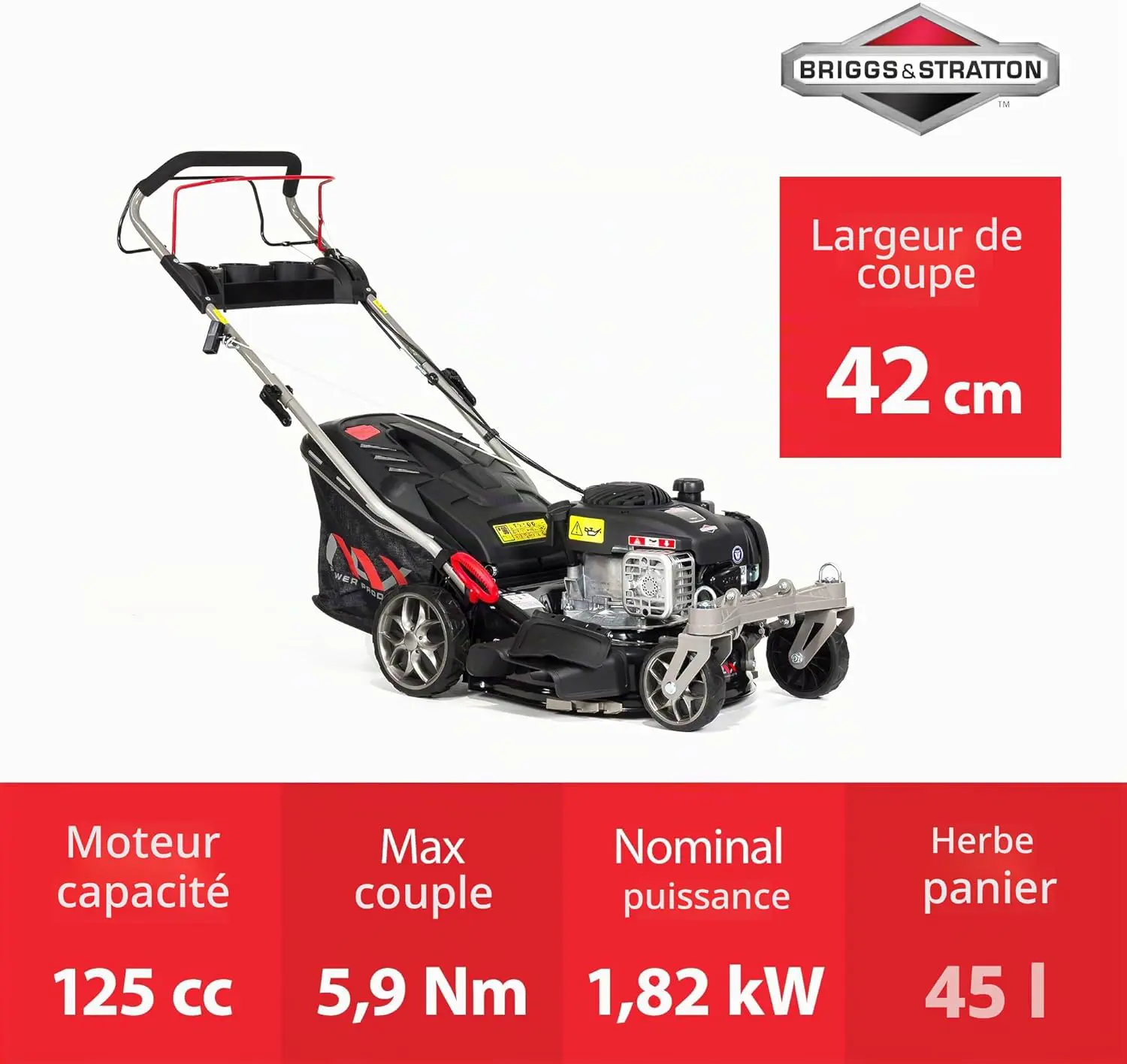 Tondeuse autoportée en acier noir vue 3