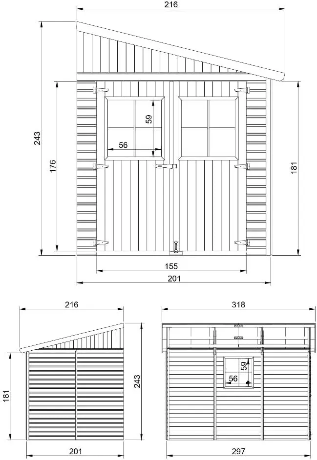 Abri de jardin en bois en bois naturel 6 m² vue 5