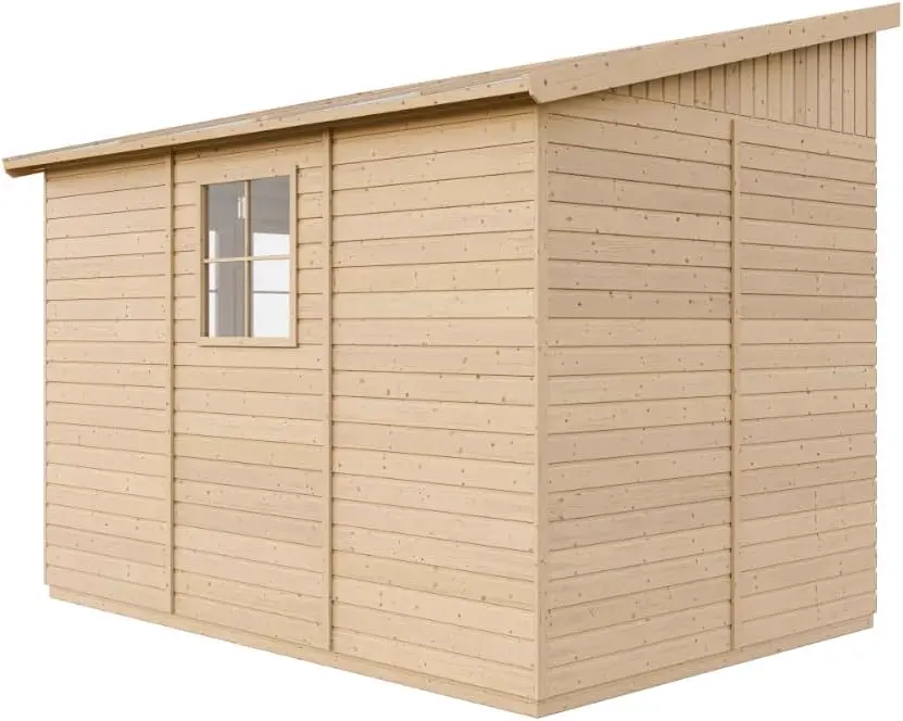 Abri de jardin en bois en bois naturel 6 m² vue 8