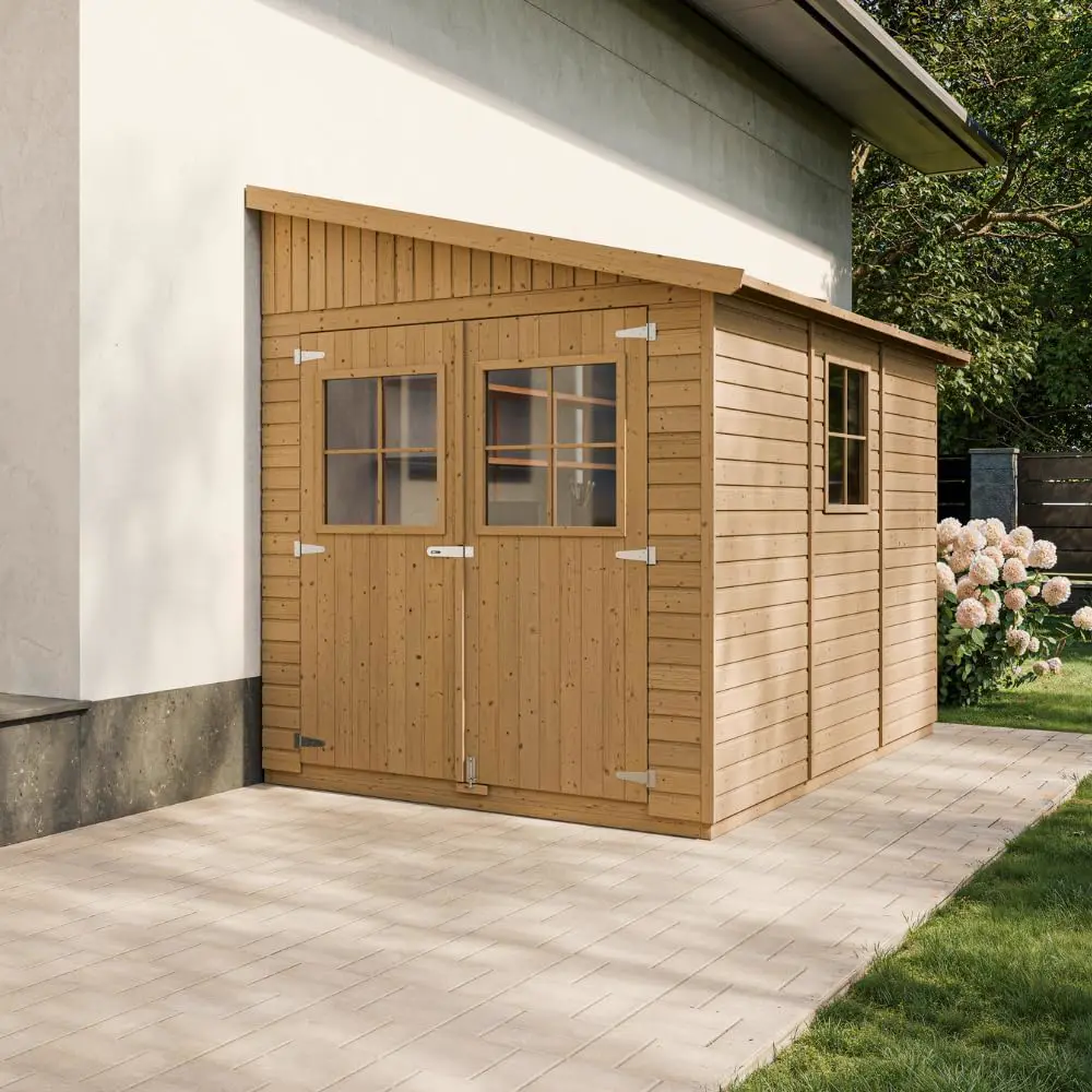 Abri de jardin en bois en bois naturel 6 m² vue 9