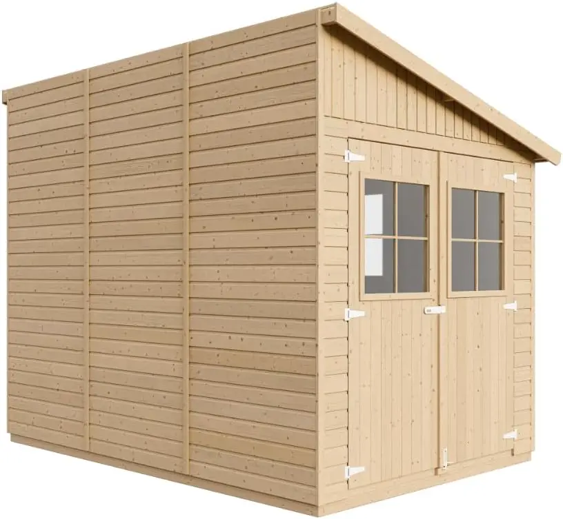 Abri de Jardin en Bois Naturel(avec paroi latérale)