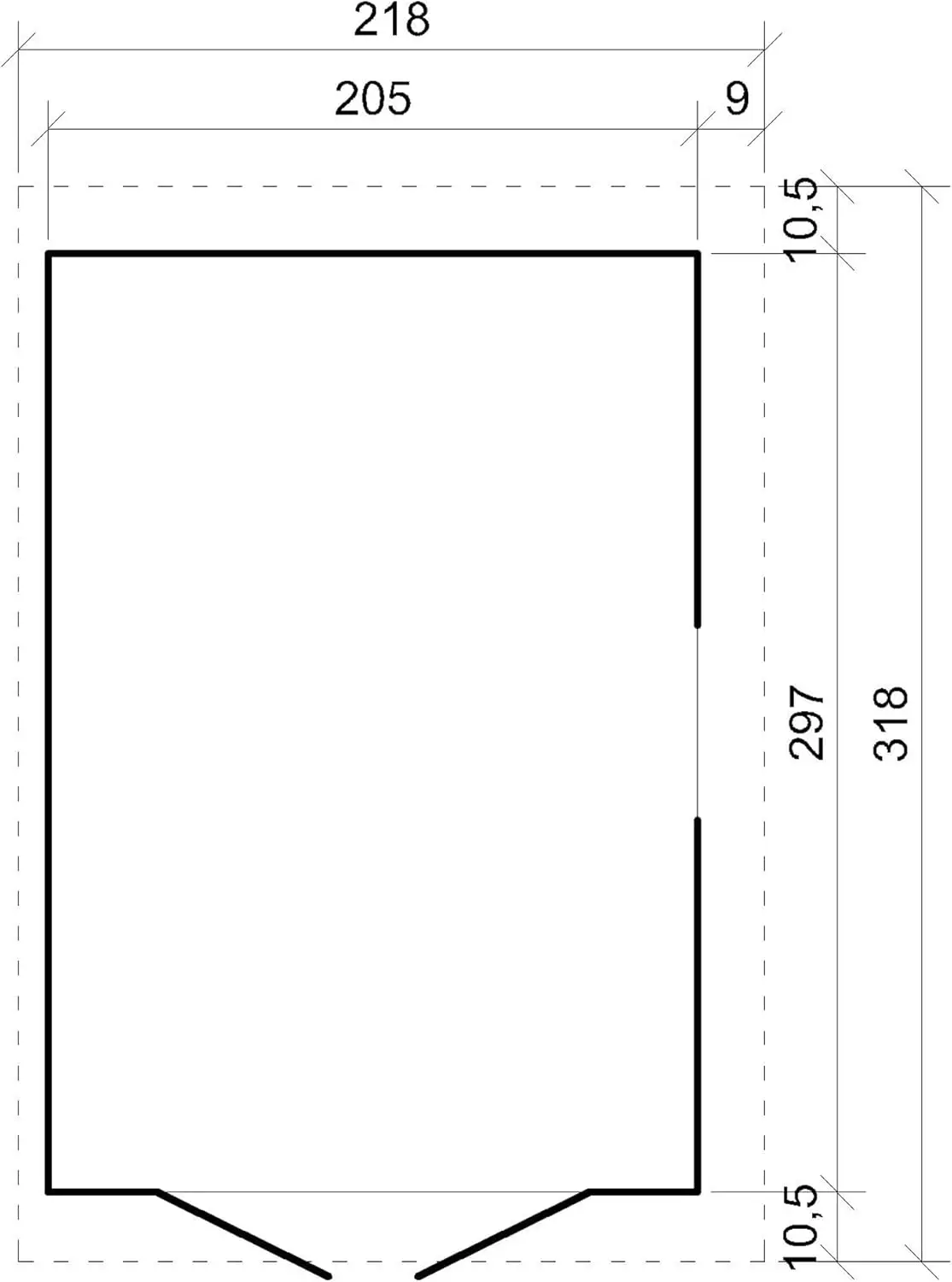 Abri de jardin en bois en bois naturel 6 m² vue 6