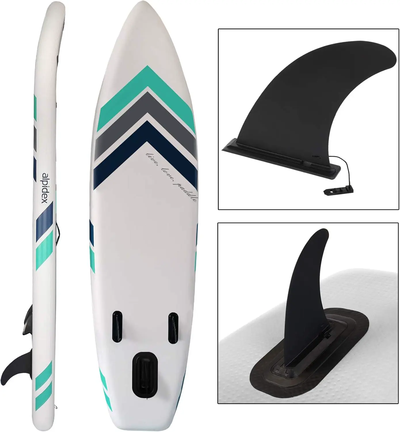 Paddle gonflable en aluminium blanc 76x15 cm vue 3