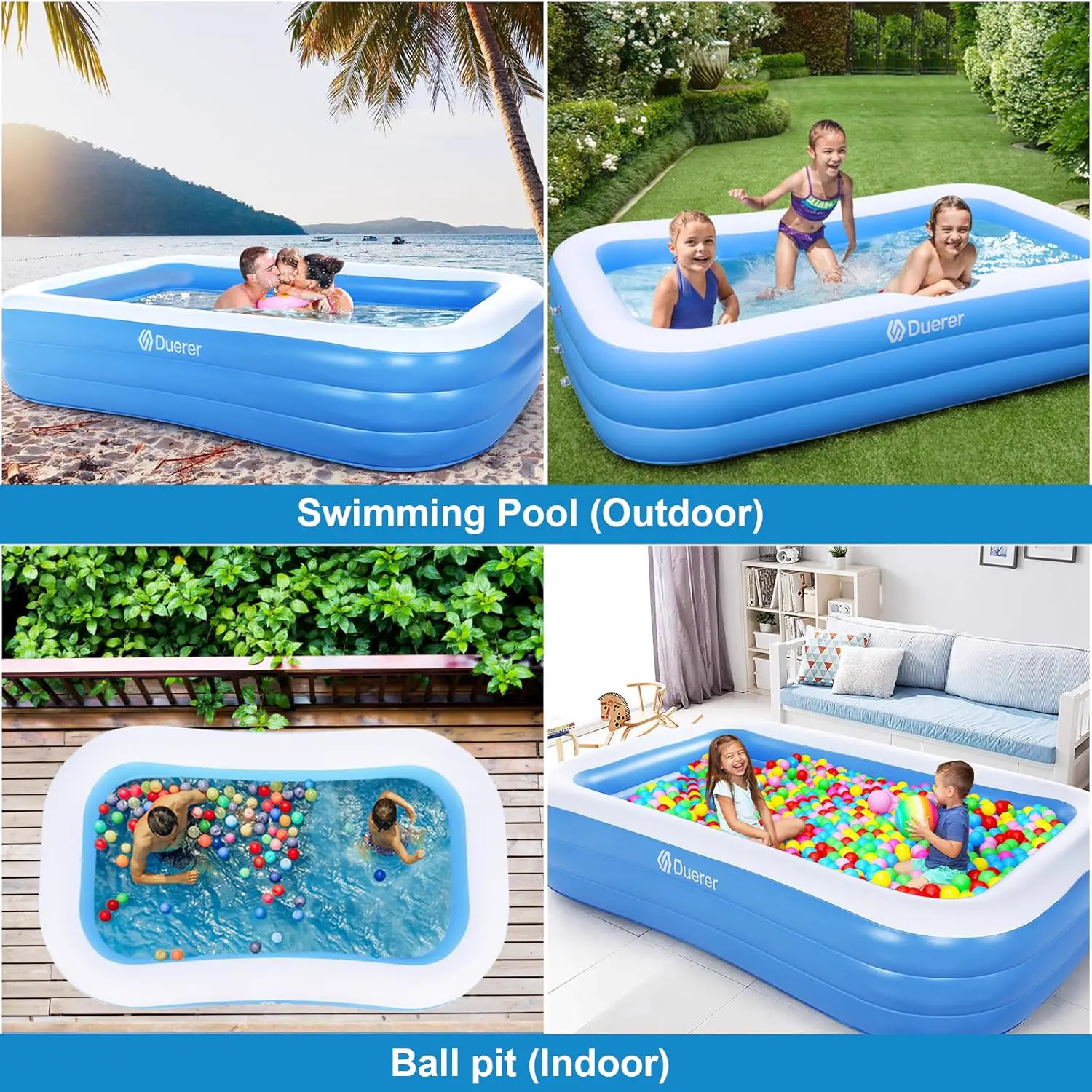 Piscine hors sol 5 places bleu 182 x 56 cm vue 6