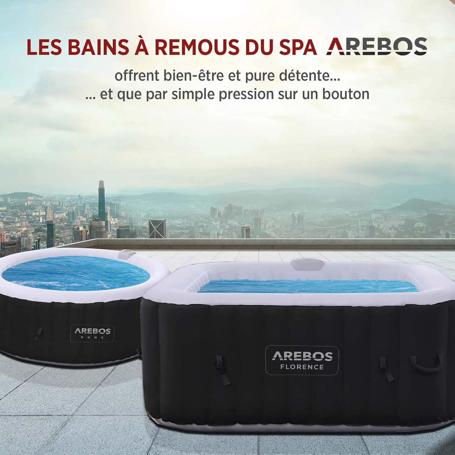 Spa gonflable 2 personnes 4 places 154 x 154 cm vue 3