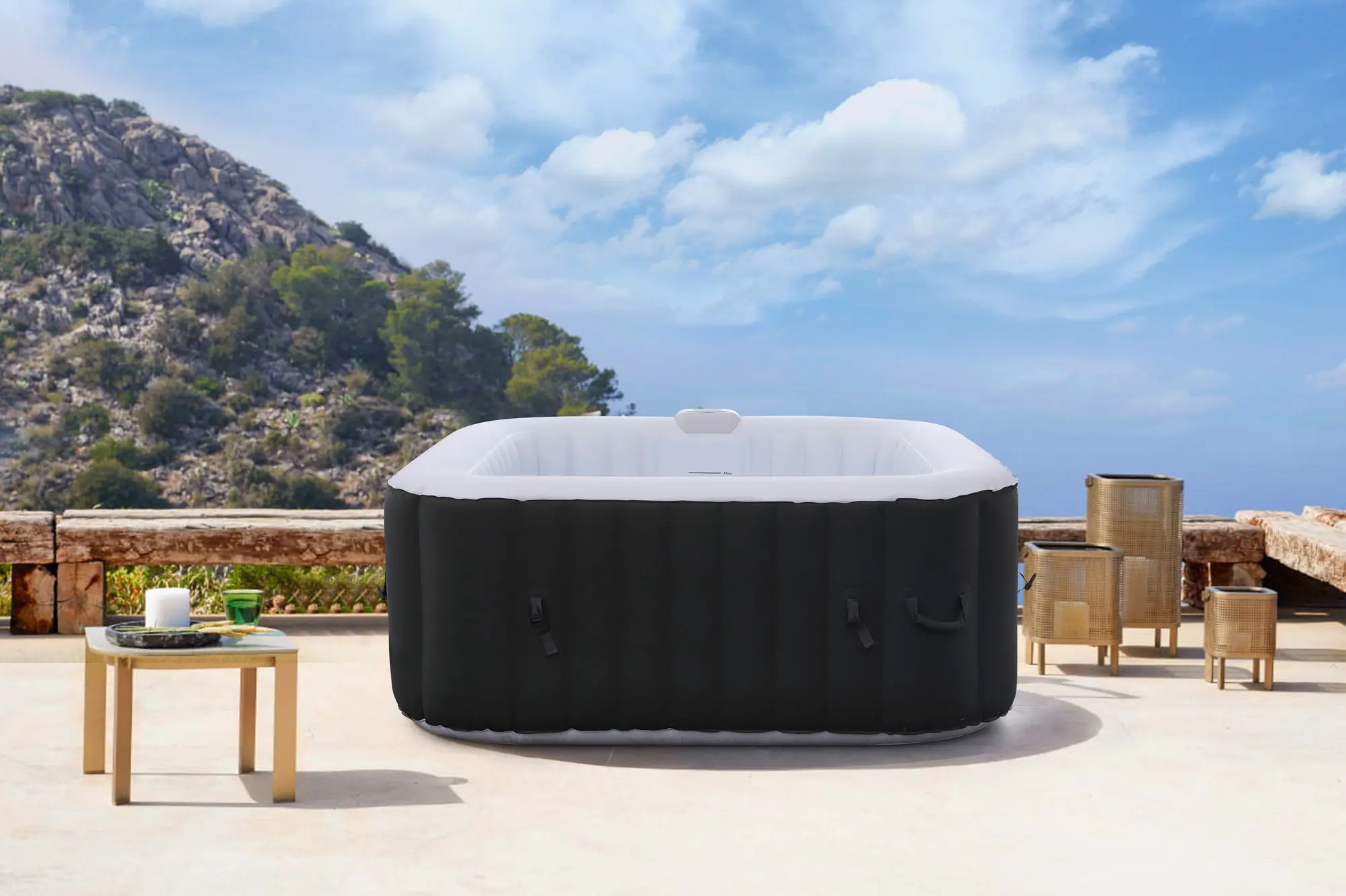 Spa gonflable 2 personnes 4 places 154 x 154 cm — contenu détaillé 1