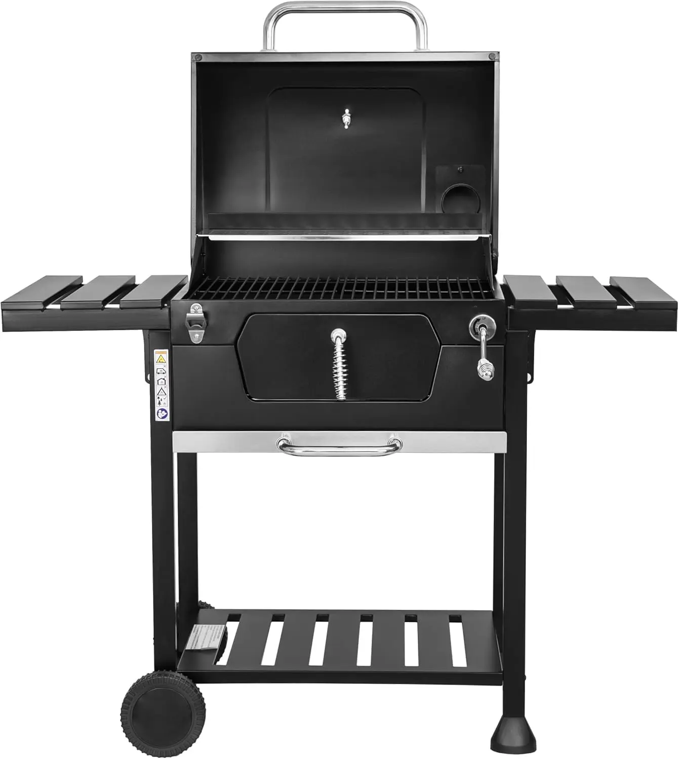 Barbecue à charbon en acier noir 107 x 66 cm vue 2