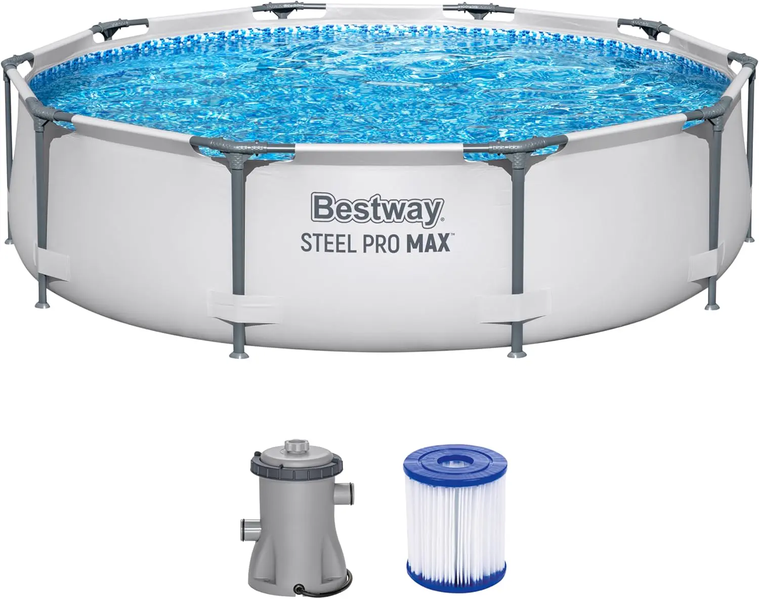 Bestway Steel Pro Max Frame Kit Piscine avec Pompe à Filtre Ø 305 x