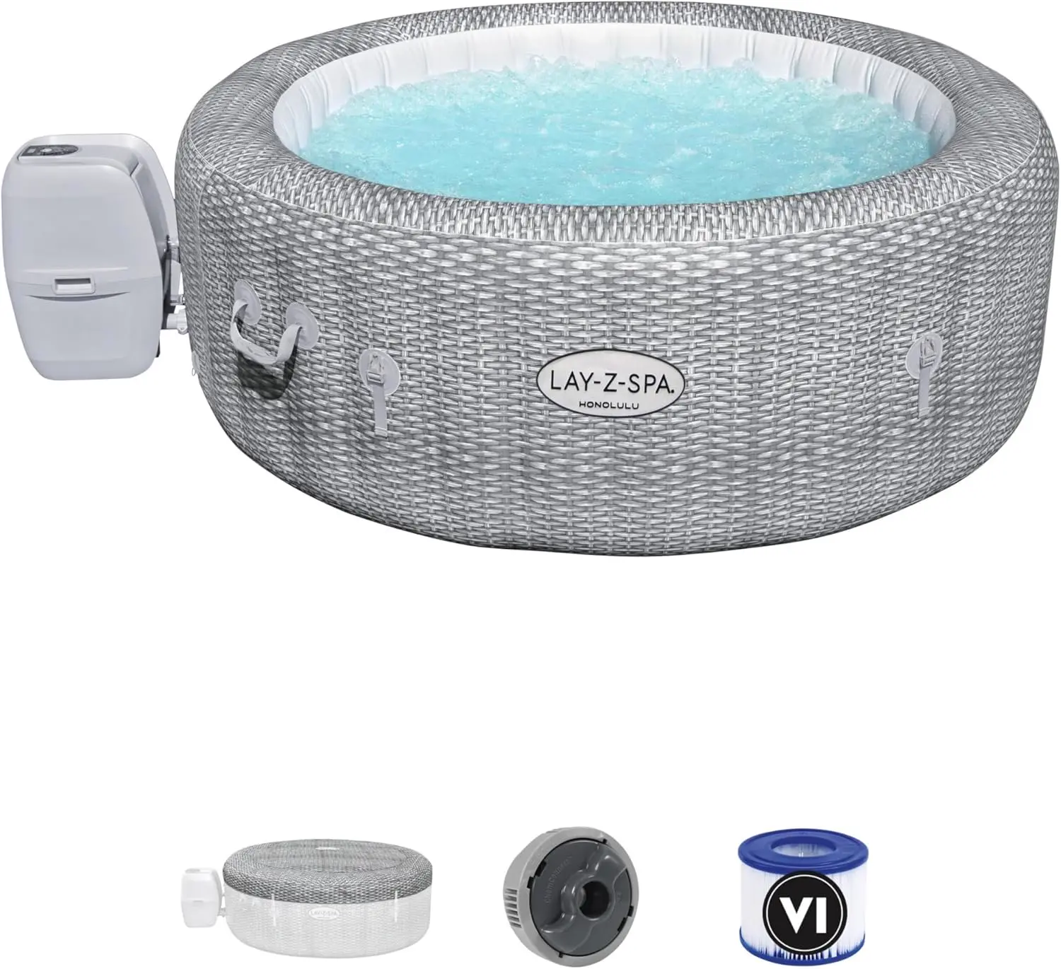 Spa gonflable 6 personnes 6 places gris 196 x 71 cm vue 2