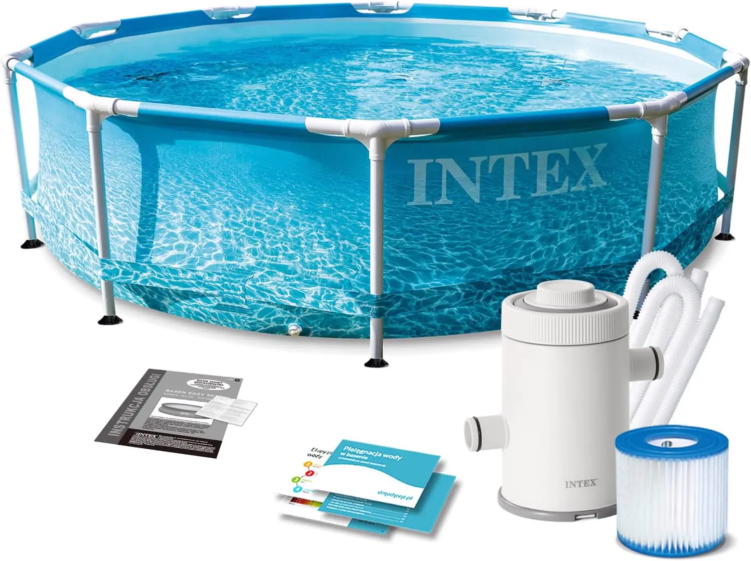 Intex kit piscinette tubulaire ocean (ø)3,05 x (h)0,76m