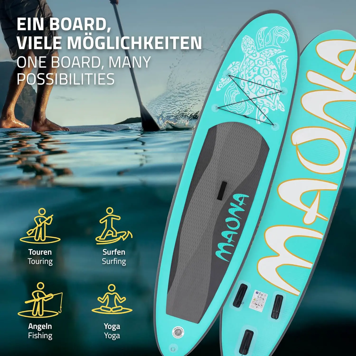 Paddle gonflable en aluminium sable vue 7