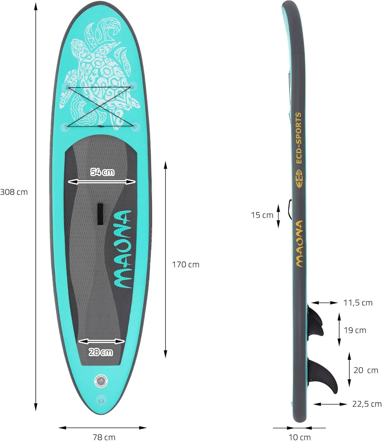 Paddle gonflable en aluminium sable vue 8