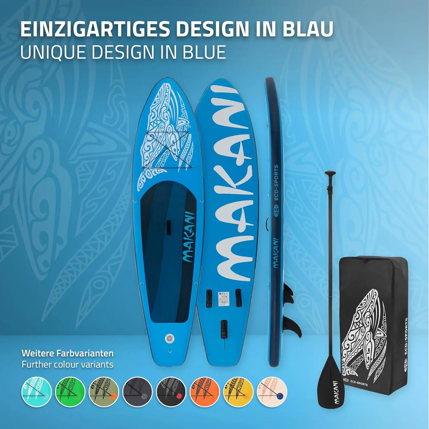 Paddle gonflable en aluminium bleu vue 6