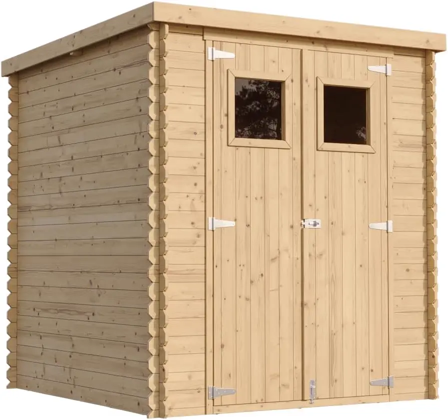 Abri de jardin en bois en bois naturel 3,53 m² vue 2