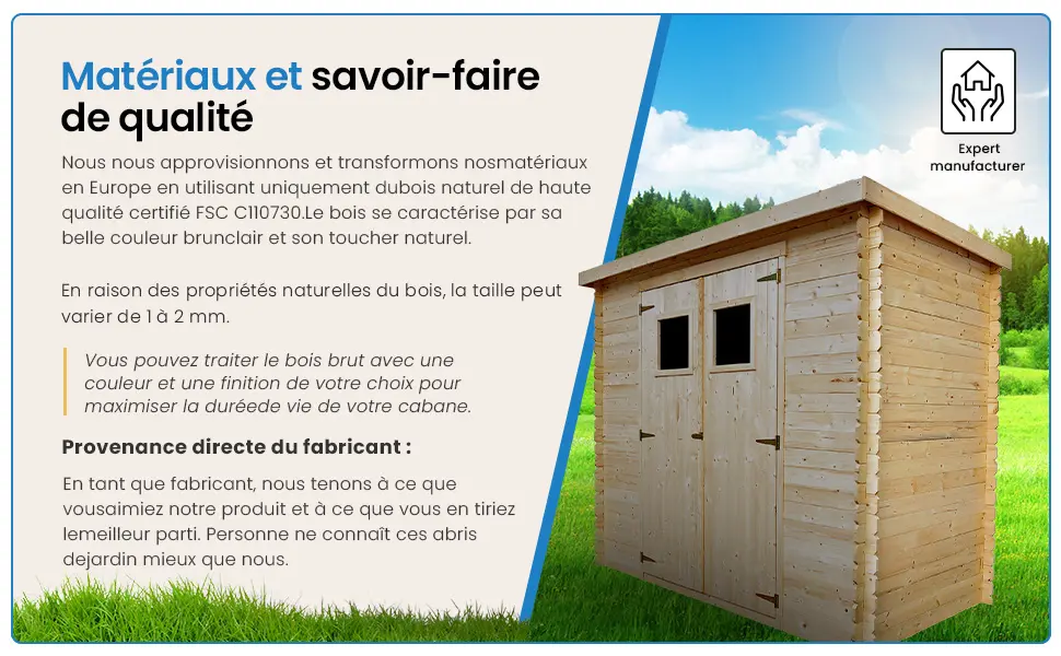 Abri de jardin en bois en bois gris 3,53 m² — contenu détaillé 5