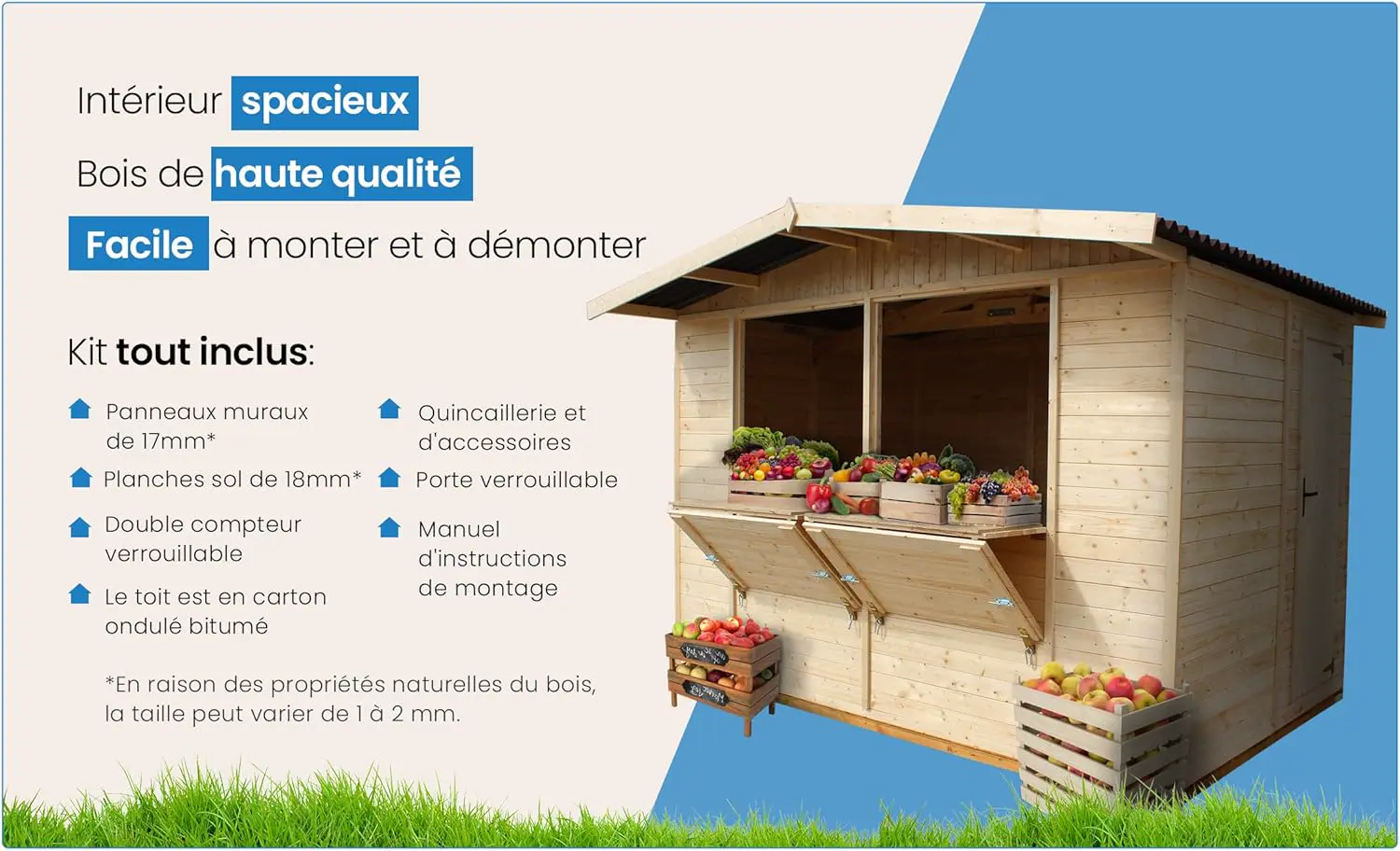 Abri de jardin en bois en bois 6 m² vue 4