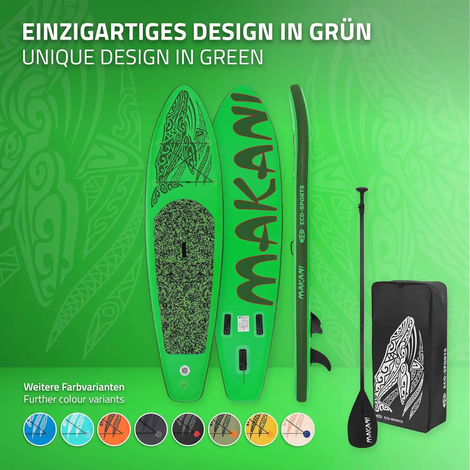 Paddle gonflable en aluminium vert vue 6