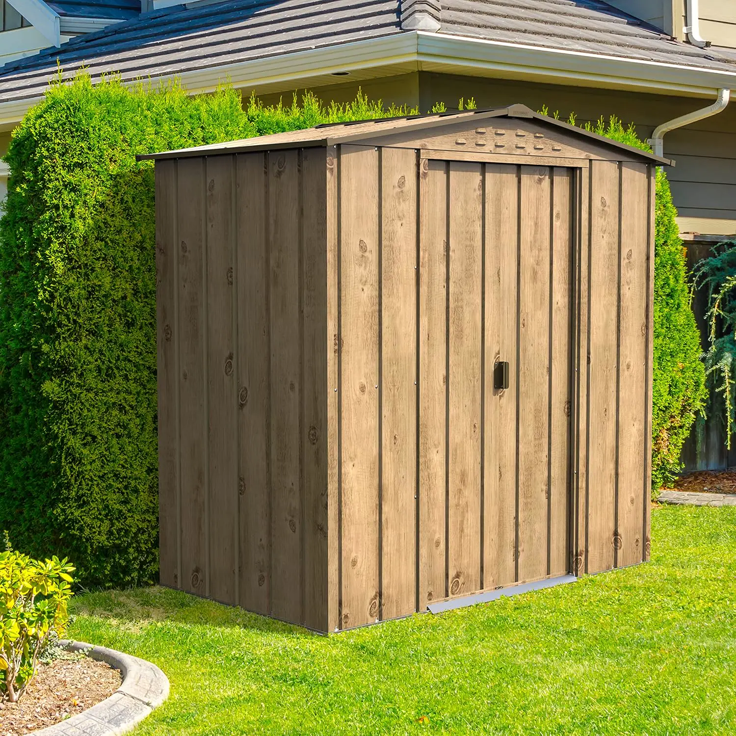 Abri de jardin en bois en métal marron 2,17 m² vue 2