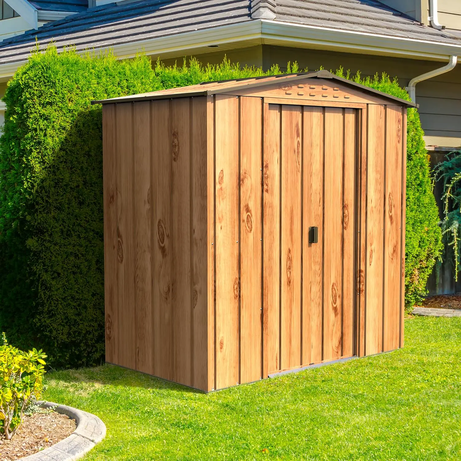 Abri de jardin en bois en métal marron 2,17 m² vue 3