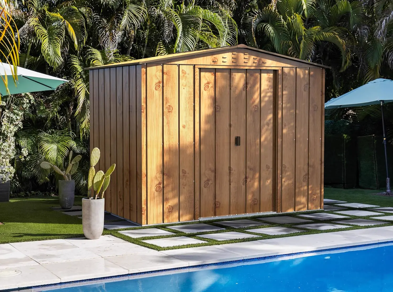 Abri de jardin en bois en acier anthracite 4,37 m² vue 3