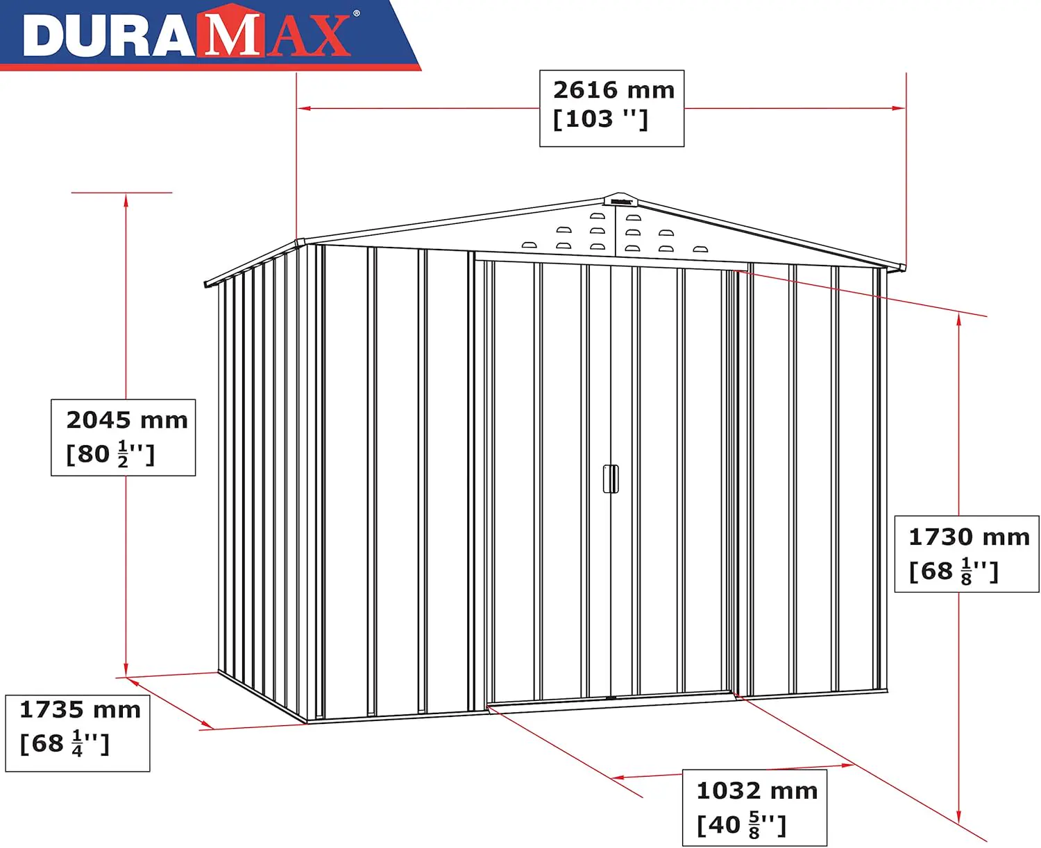 Abri de jardin en bois en acier anthracite 4,37 m² vue 5