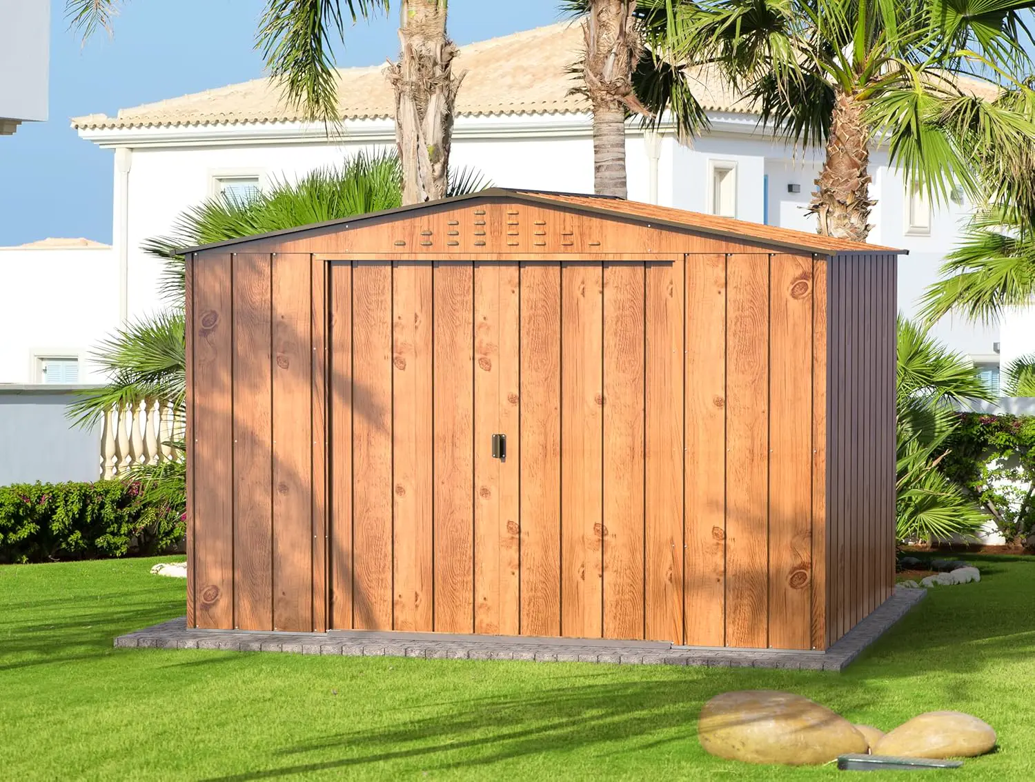 Abri de jardin en bois en métal 7,28 m² vue 4
