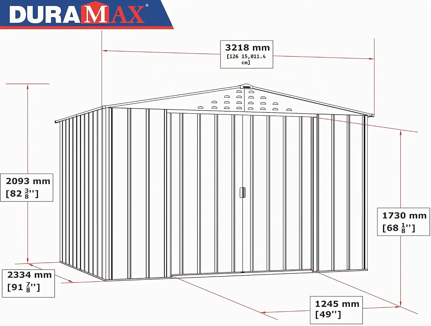 Abri de jardin en bois en métal 7,28 m² vue 6