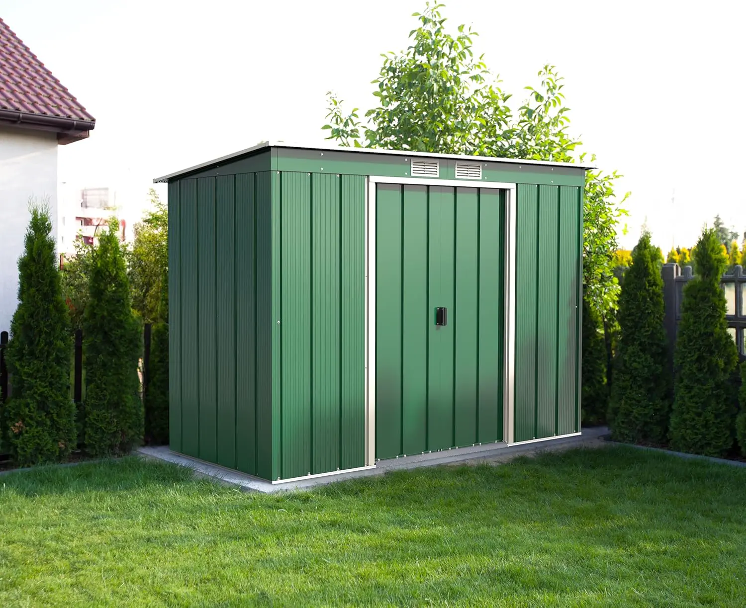 Abri de jardin en métal en acier vert 2,85 m² vue 6