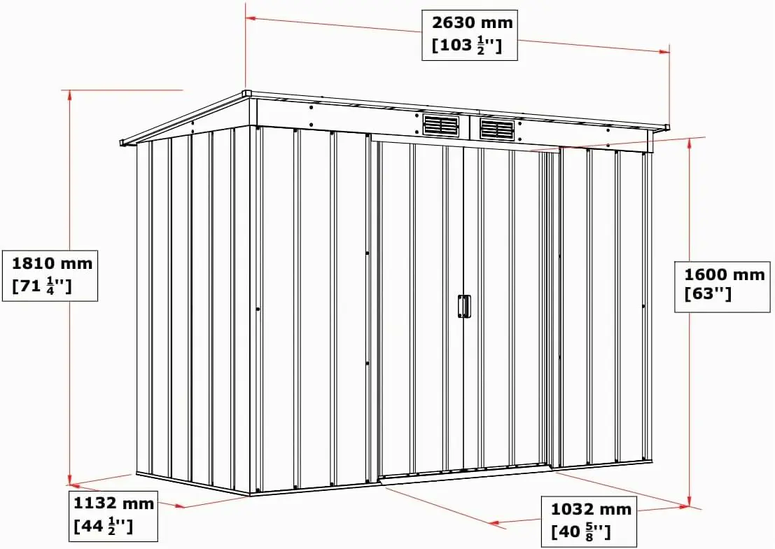 Abri de jardin en métal en métal anthracite 2,85 m² vue 6