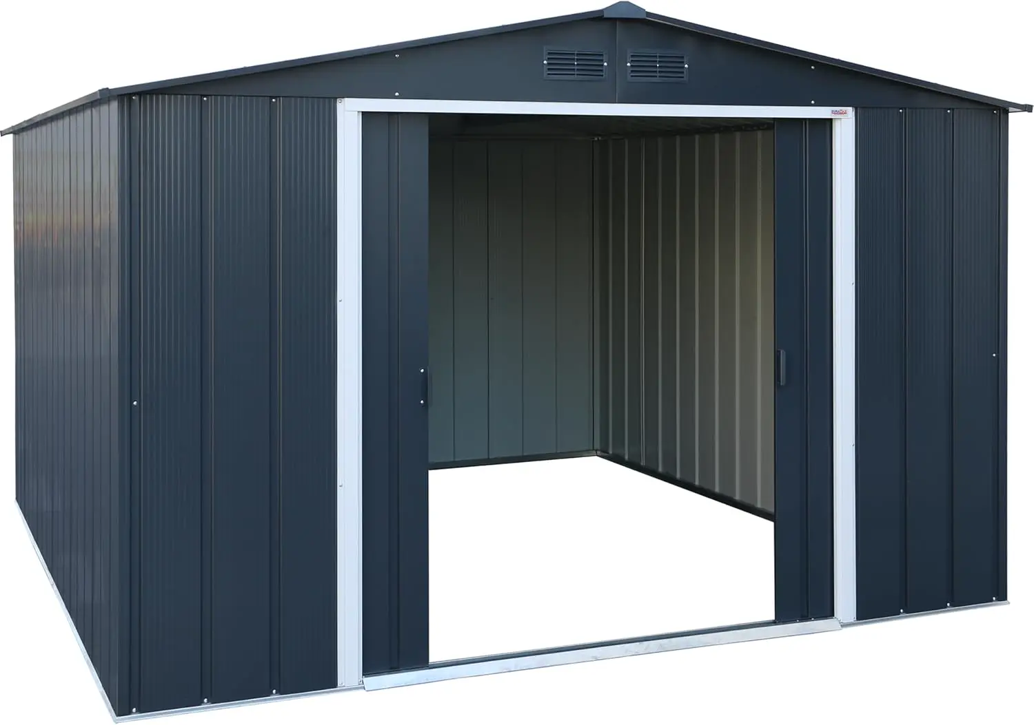 Abri de jardin en métal en bois gris 11,68 m² vue 8