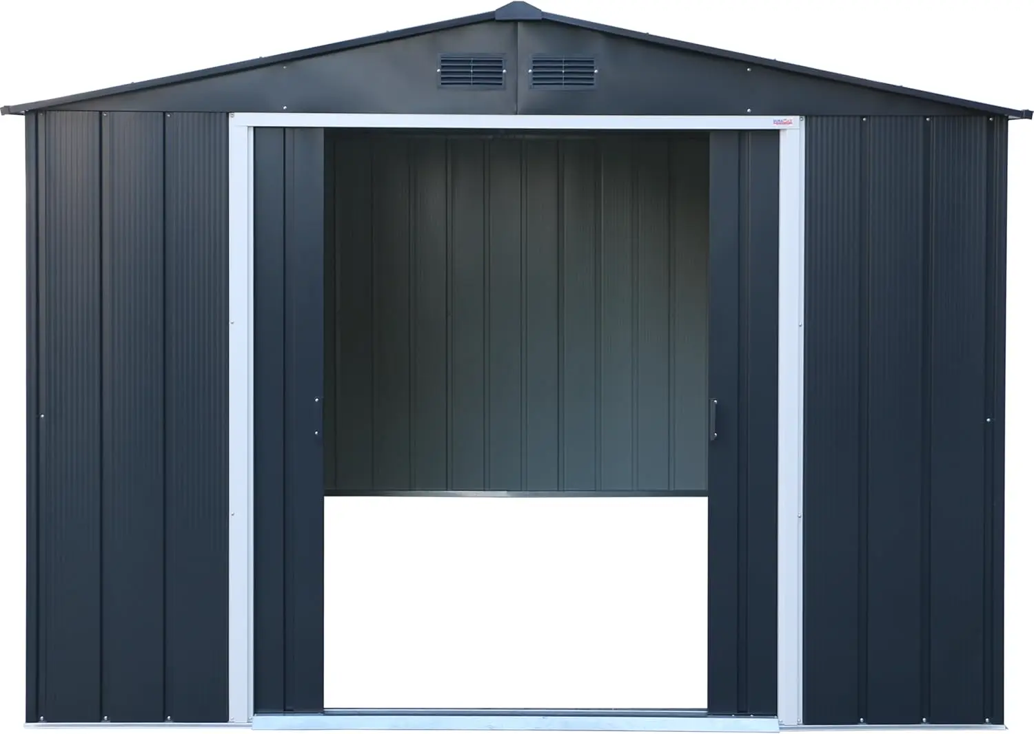 Abri de jardin en métal en bois gris 11,68 m² vue 10
