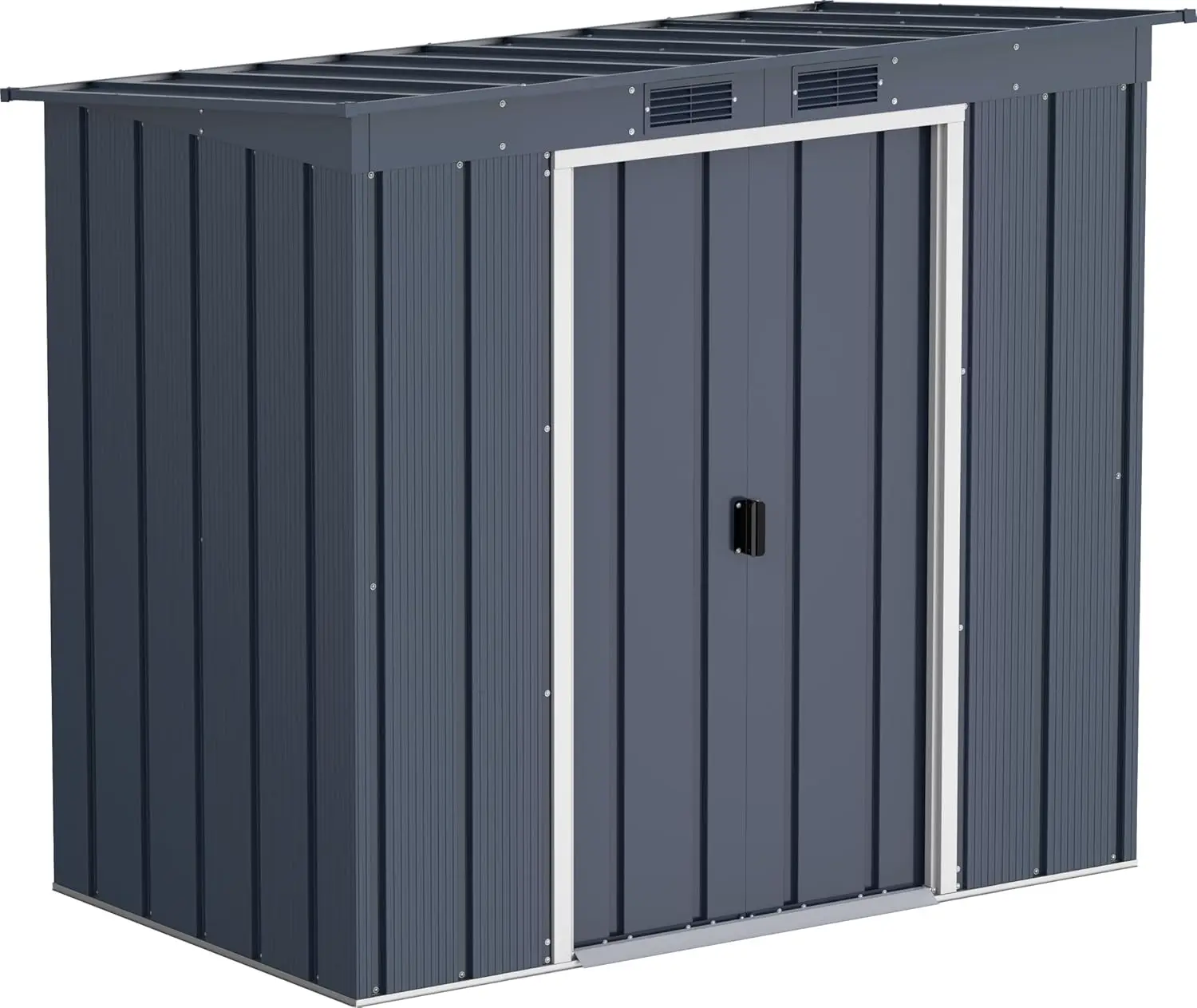 Abri de jardin en métal en acier anthracite 2,17 m² vue 1