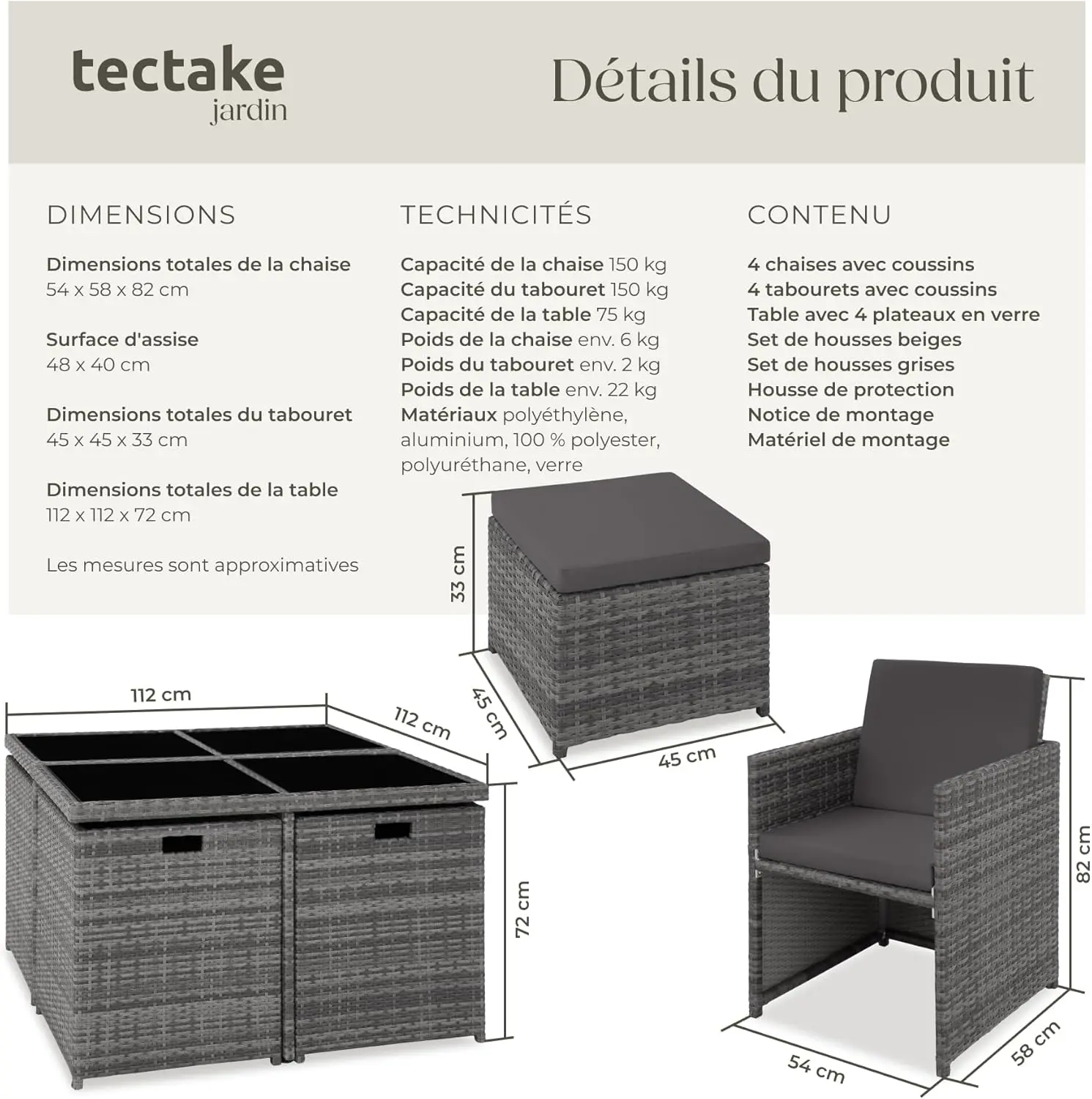 Salon de jardin 8 places en rotin vue 7