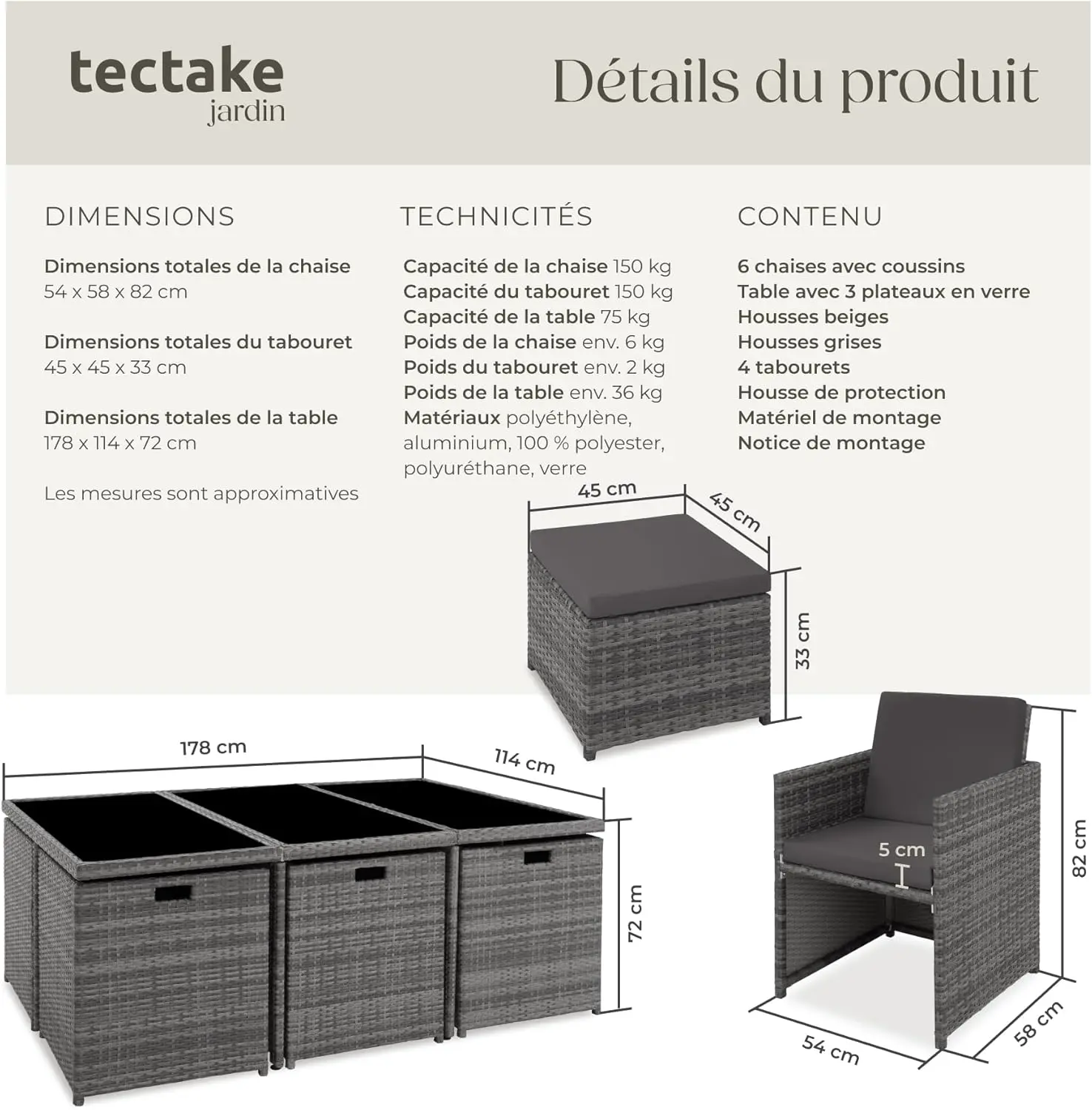 Salon de jardin 10 places en rotin vue 8