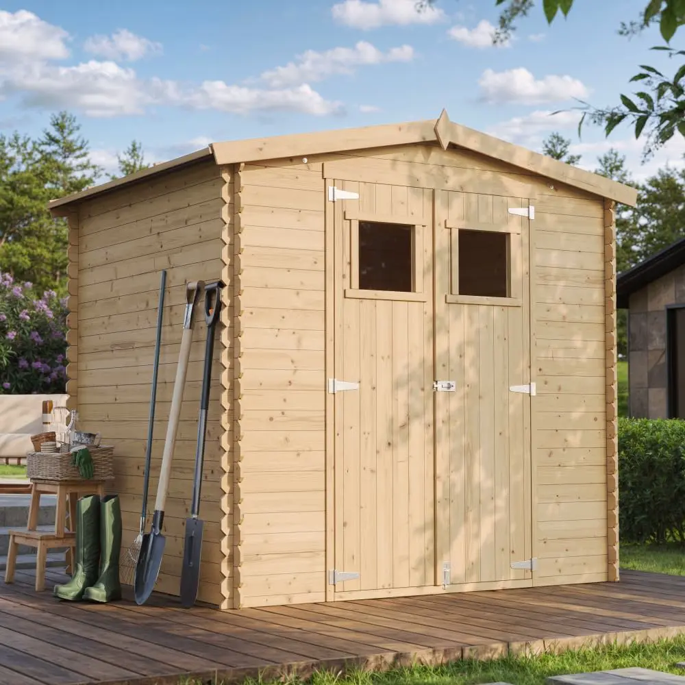 Abri de jardin en bois en bois beige 4,33 m² vue 2