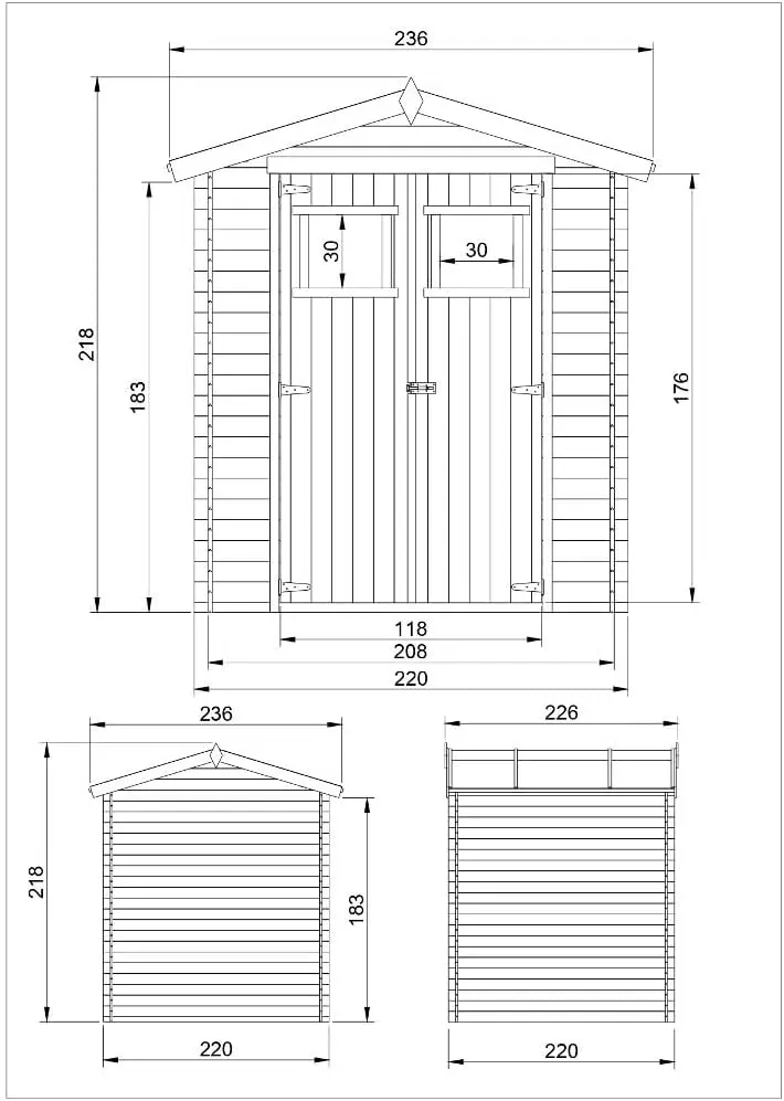 Abri de jardin en bois en bois beige 4,33 m² vue 5