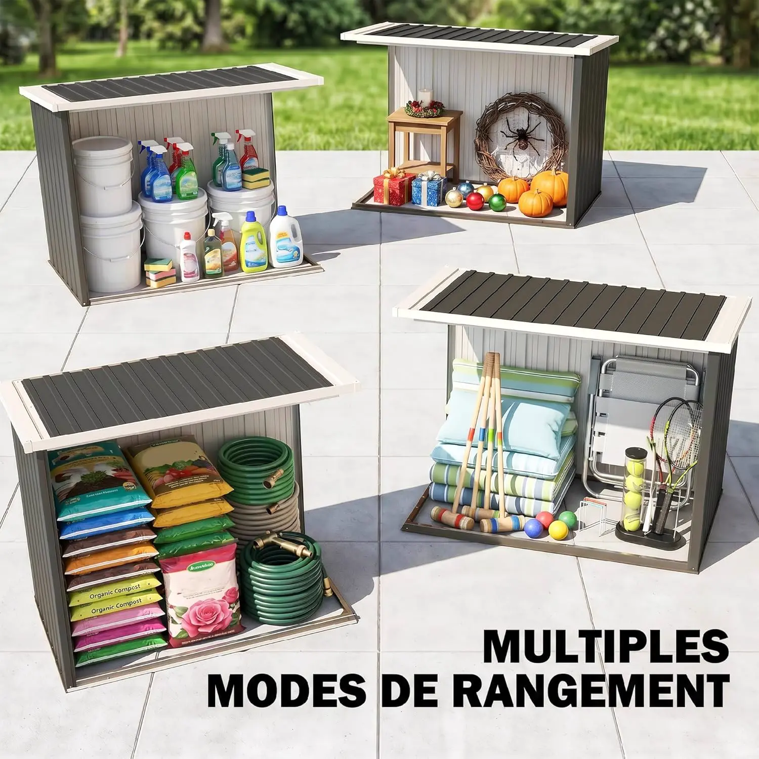 Abri de jardin en métal en acier noir 1,09 m² vue 6