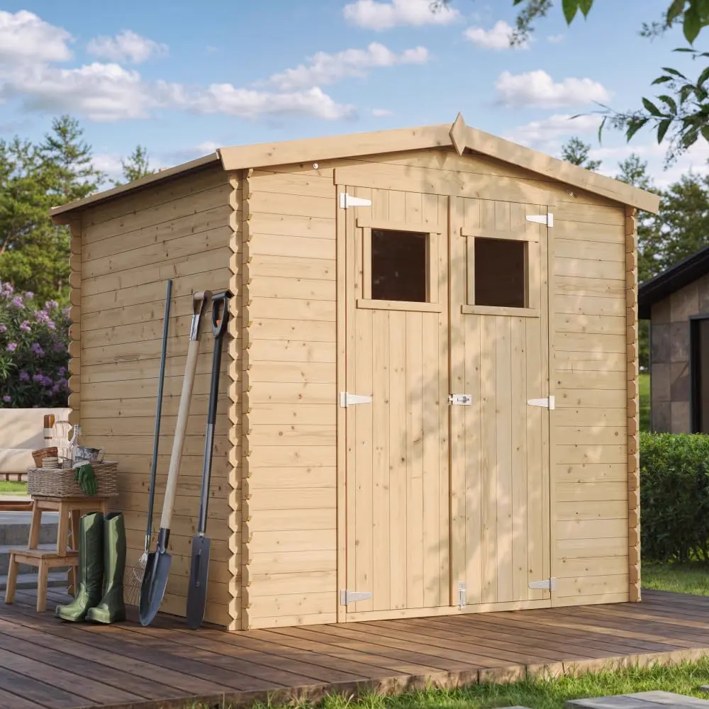 Abri de jardin en bois en bois naturel 4,33 m² vue 2