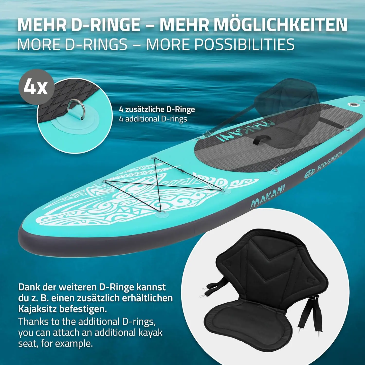 Paddle gonflable en aluminium sable vue 7