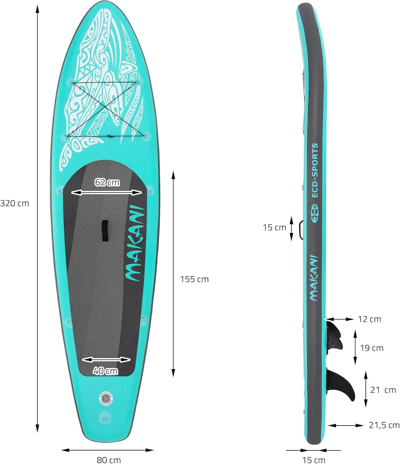 Paddle gonflable en aluminium sable vue 9