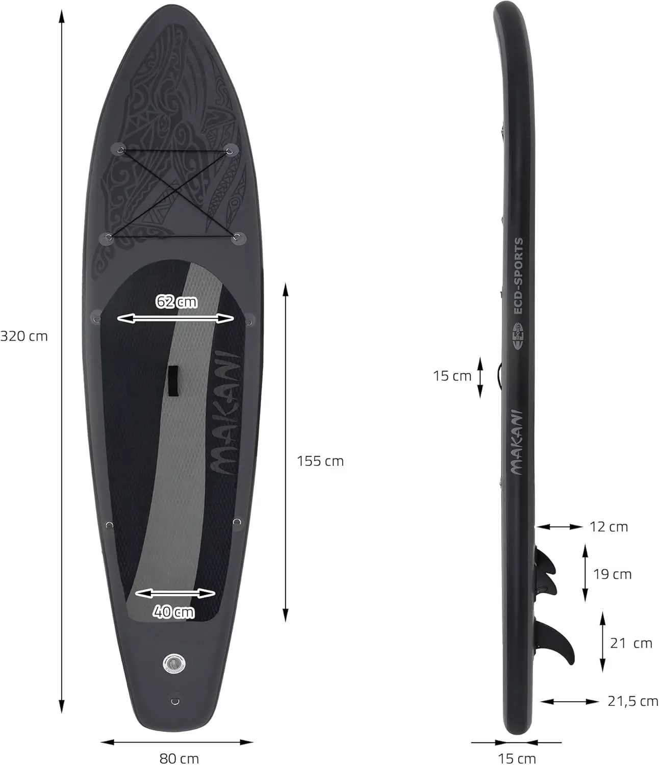 Paddle gonflable en aluminium noir vue 8