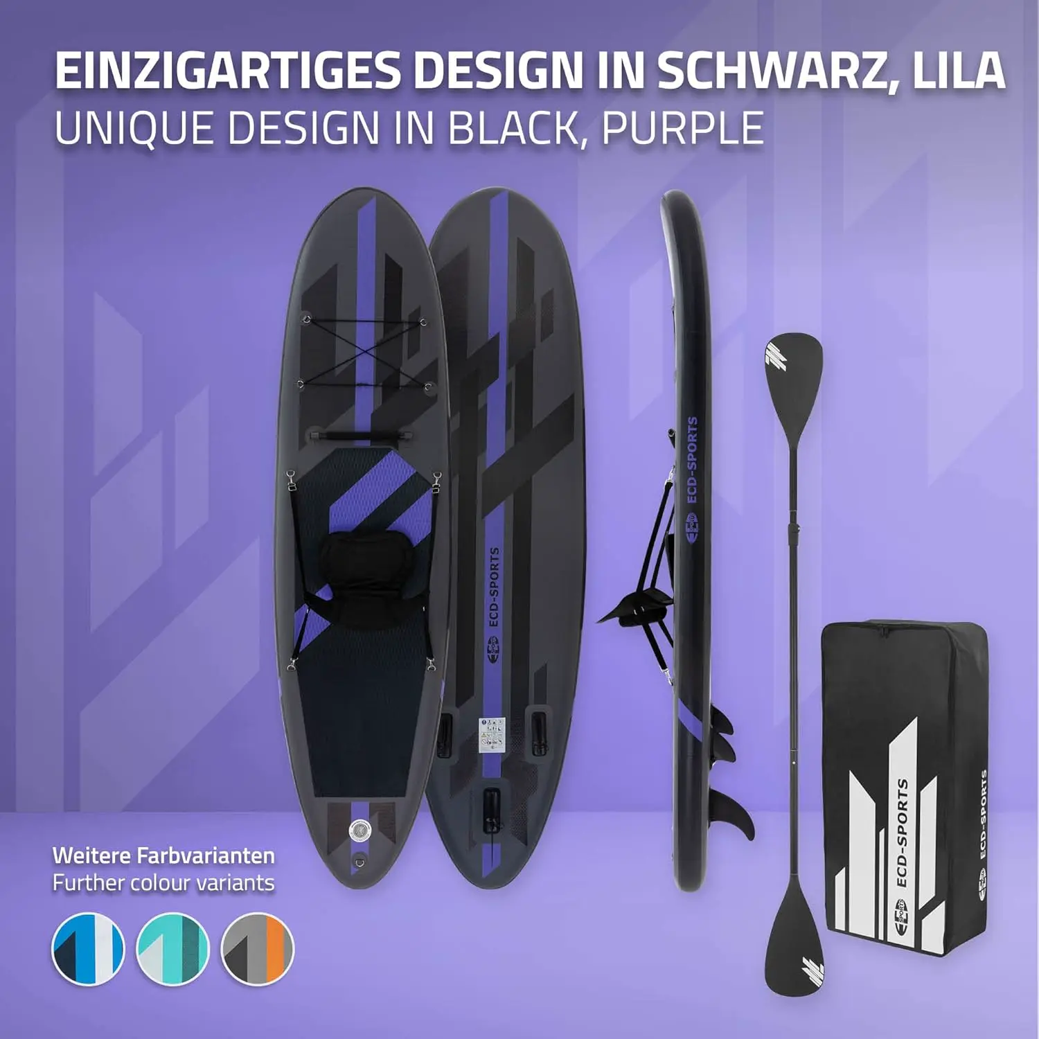 Paddle gonflable en aluminium noir vue 6