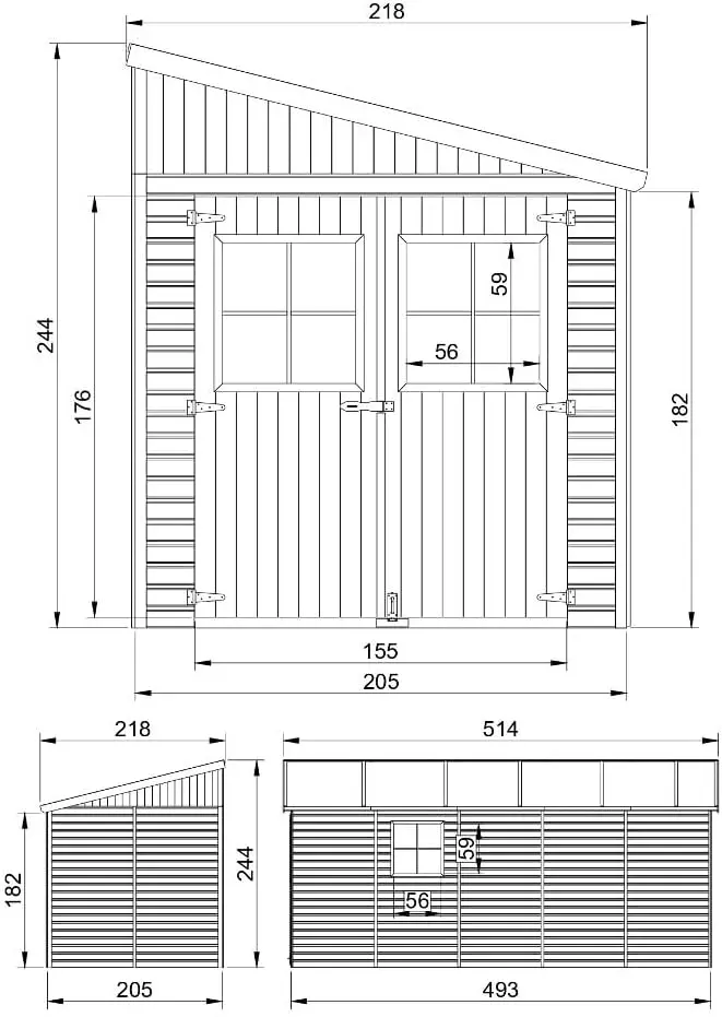 Abri de jardin en bois en bois gris 10 m² vue 5