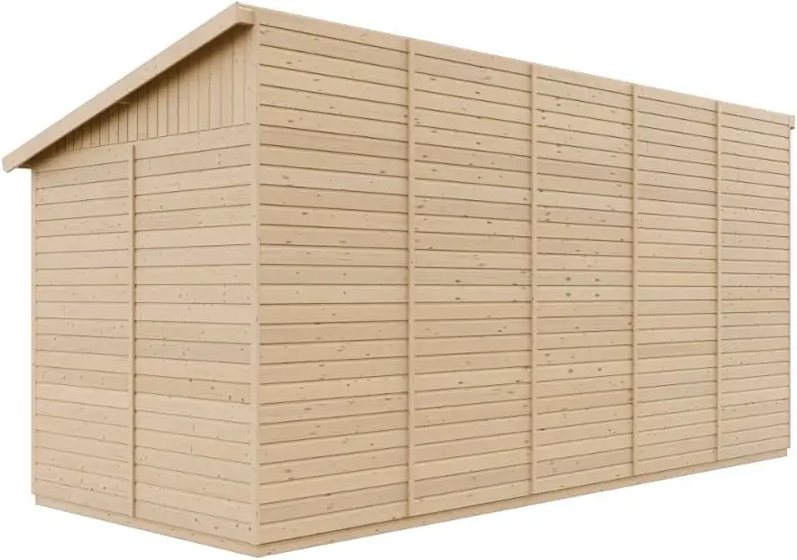 Abri de jardin en bois en bois gris 10 m² vue 9