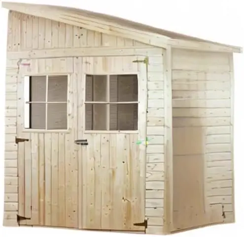 Abri de jardin en bois en bois naturel 10 m² vue 10