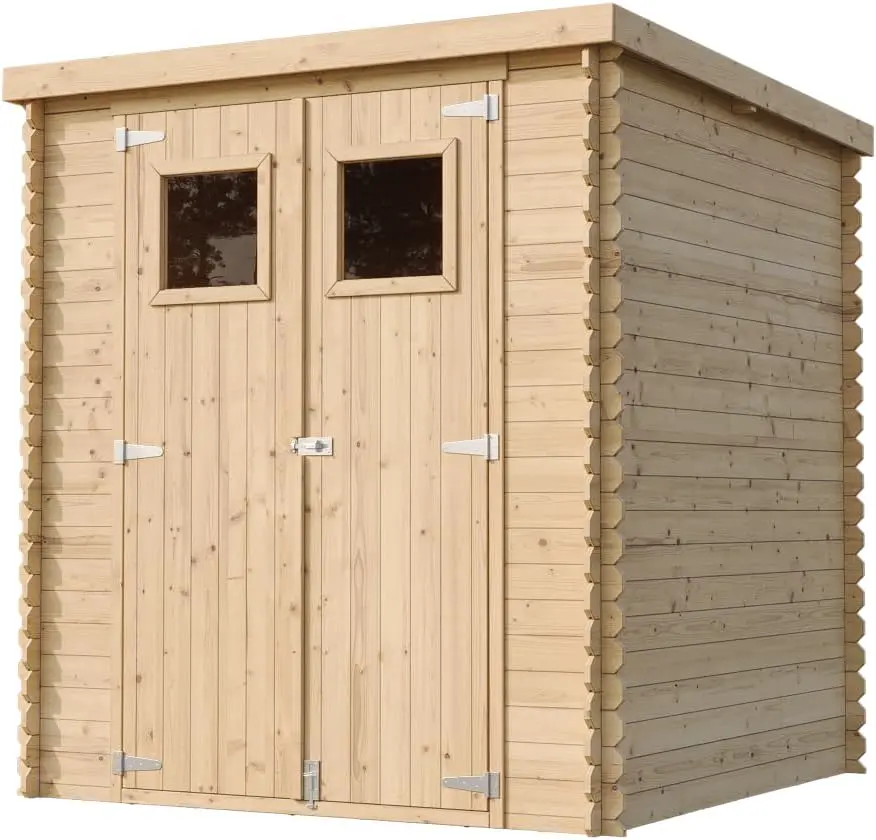 Abri de jardin en bois en bois naturel 3,53 m² vue 3