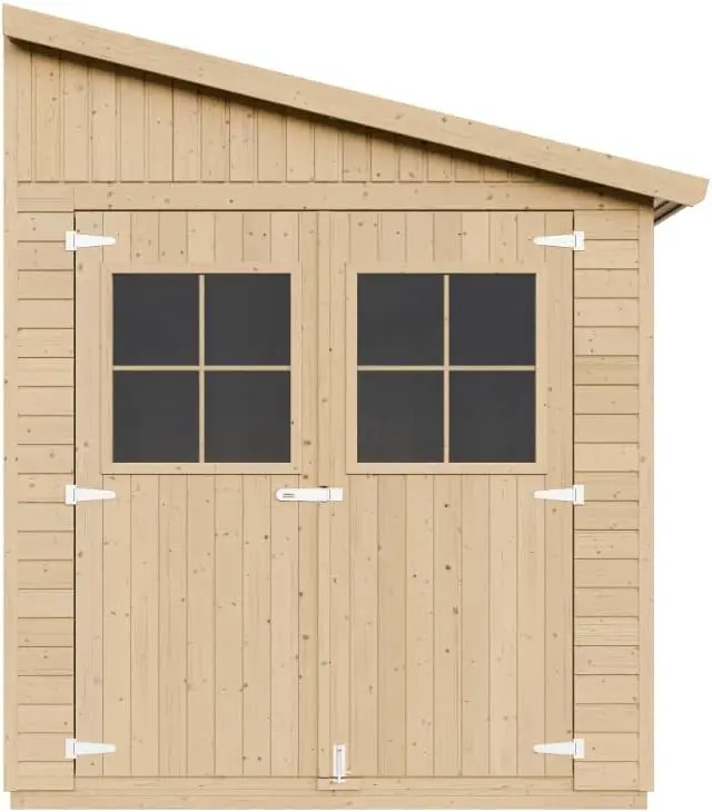 Abri de jardin en bois en bois marron 10 m² vue 3
