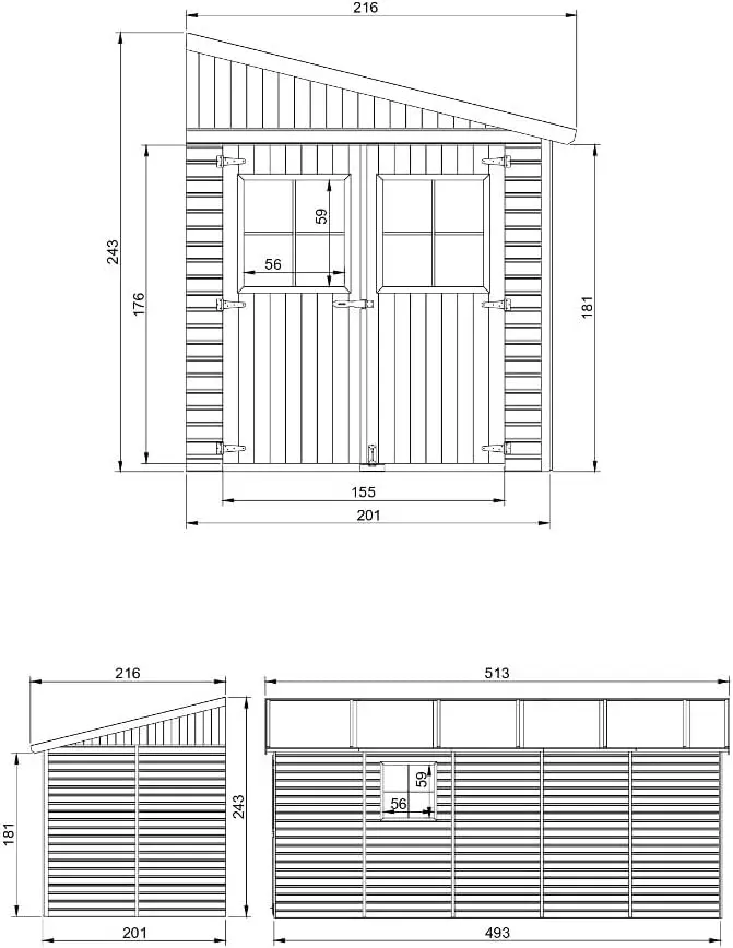 Abri de jardin en bois en bois marron 10 m² vue 5